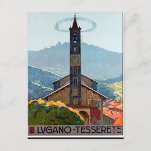 Cartão Postal Lugano Tesserete, Igreja da Vila, Suiça