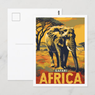 Cartão Postal Lugar de viagem famoso vintage da África Safari