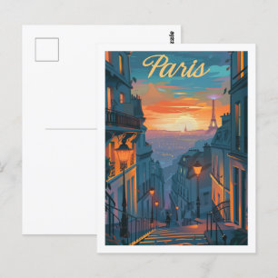 Cartão Postal Lugar de viagem famoso vintage Paris França