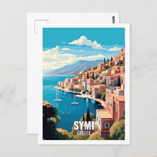 Cartão Postal Lugares de Viagem Famosos de Grécia Simi
