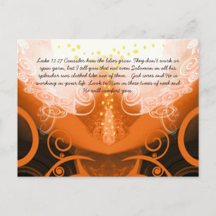 Cartão Postal Luke 12:27 Considere como os lírios crescem.