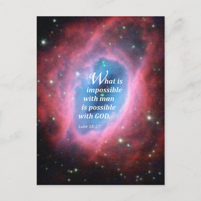 Cartão Postal Luke 18:27 (Frente)