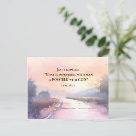 Cartão Postal Luke 18:27 Jesus respondeu possível com Bíblia de 