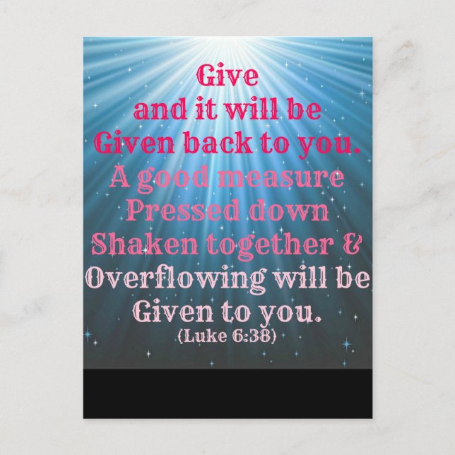 Cartão Postal Luke Bíblia e será devolvido a você. (Frente)