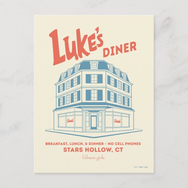 Cartão Postal Luke’s Diner Stars Hollow Design (Frente)