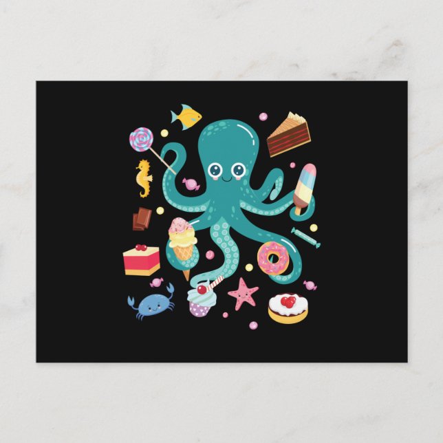 Cartão Postal Lula de Bolo de Octopus (Frente)
