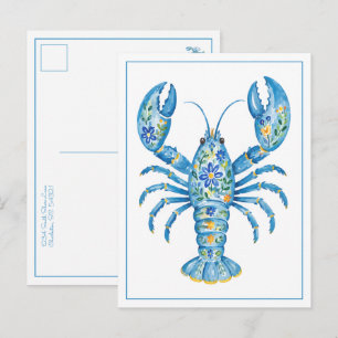 Cartão Postal Lula Floral Feminina Personalizada Azul