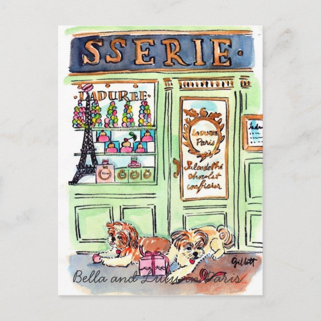 Cartão Postal Lulu & Bella vão a Paris (Frente)