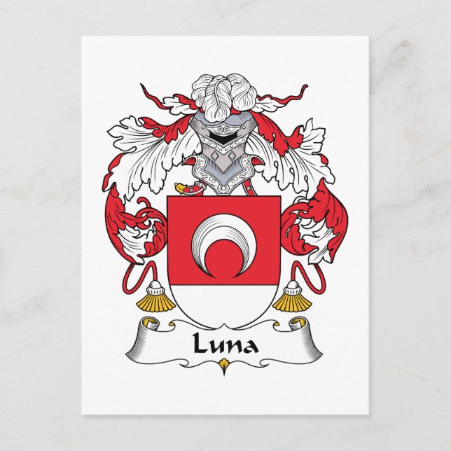 Cartão Postal Luna Family Crest (Frente)