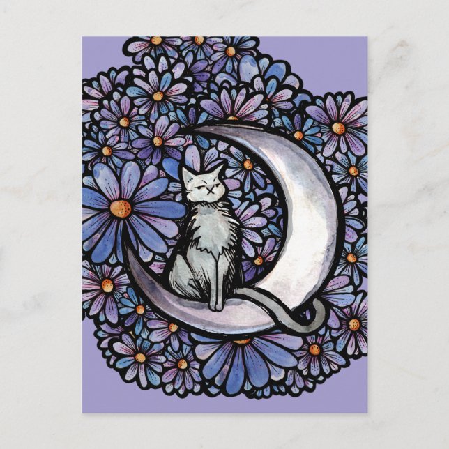 Cartão Postal Luna Gata Roxa Daisy                         (Frente)