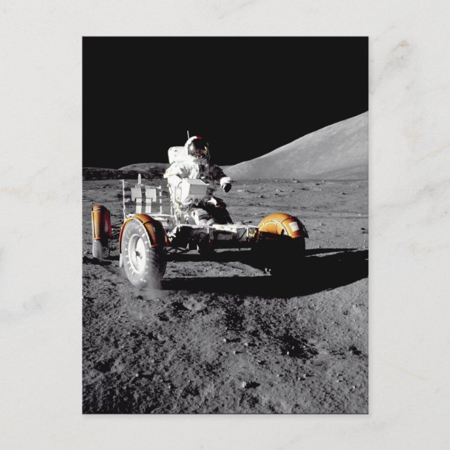 Cartão Postal Lunar Rover, Apolo 17 (Frente)