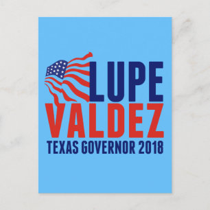 Cartão Postal Lupe Valdez para Governador do Texas 2018