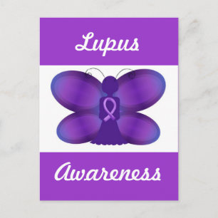 Cartão Postal Lupus Sensibilização Borboleta de fada roxa