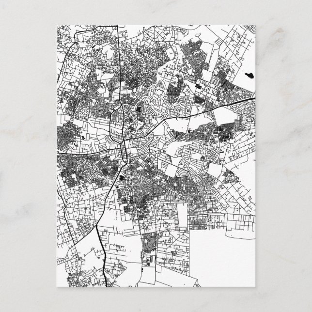 Cartão Postal Lusaka Zambia City Map (Frente)