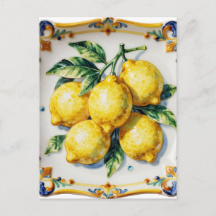 Cartão Postal Luscious Lemons Cerâmica Vibrante Italiana 