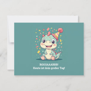 Cartão Postal Lustige Dino-Geburtstagskarte für Jungen
