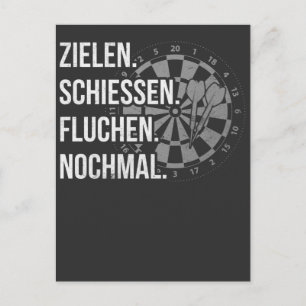 Cartão Postal Lustiger Dart Spruch Dartscheibe Dartpfeil Problem