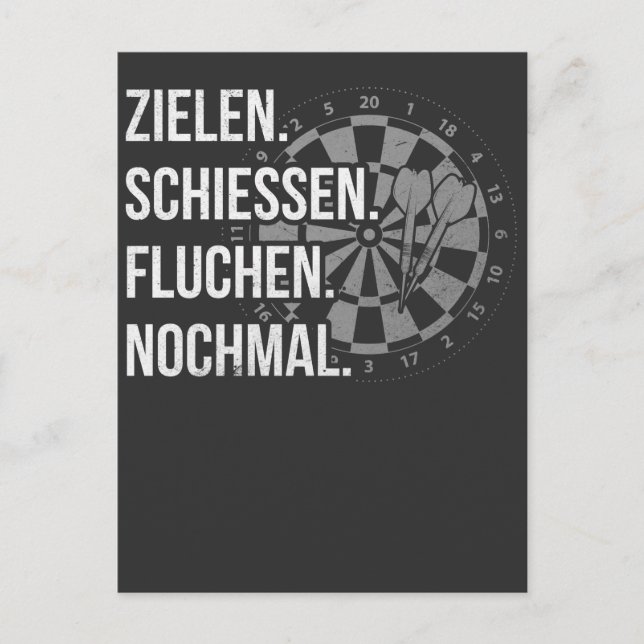 Cartão Postal Lustiger Dart Spruch Dartscheibe Dartpfeil Problem (Frente)
