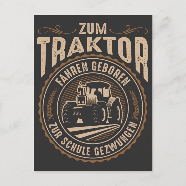 Cartão Postal Lustiger Traktor Spruch Dorf Landwirt Bauernhof (Frente)