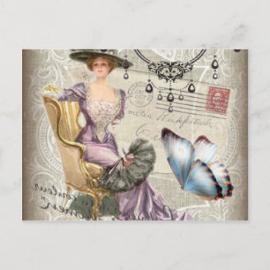Cartão Postal lustre feminino Vintage vitoriano