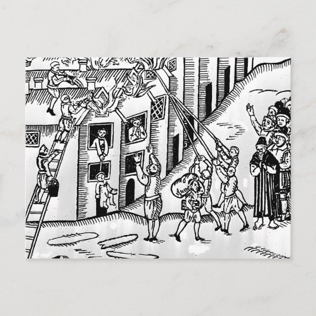 Cartão Postal Luta contra o incêndio durante o grande fogo de (Frente)