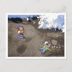 Cartão Postal luta de neve