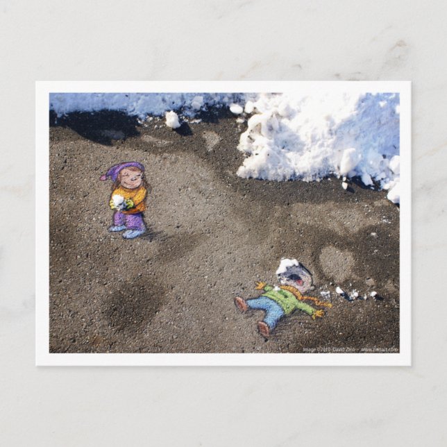 Cartão Postal luta de neve (Frente)