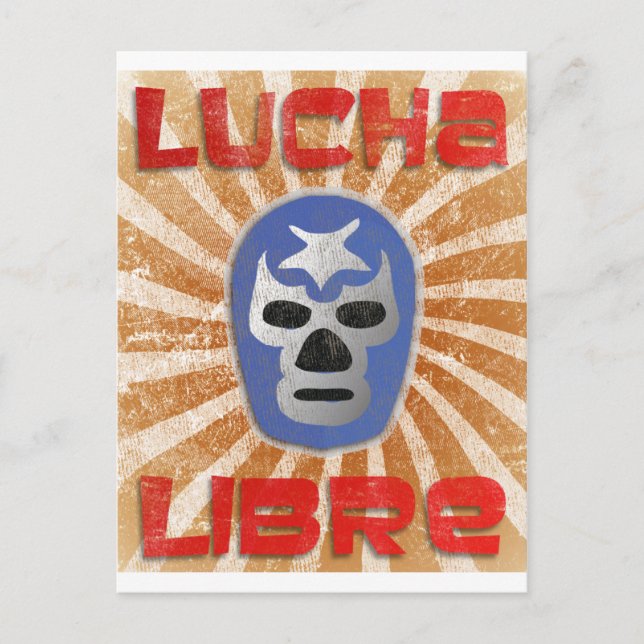 Cartão Postal Luta mexicana Lucha Libre (Frente)