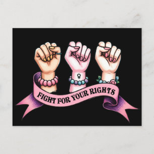Cartão Postal Lute Por Seus Direitos Feministas