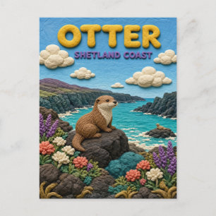 Cartão Postal Lutra Costa Shetland Moderno KlayKoo