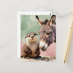 Cartão Postal Lutra e Burro