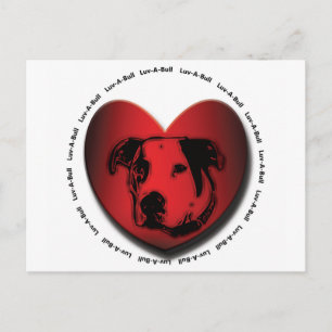 Cartão Postal Luv-A-Bull American Bulldog Pit Bull Heart