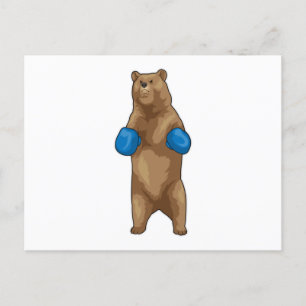 Cartão Postal Luvas de boxe Bear Boxer