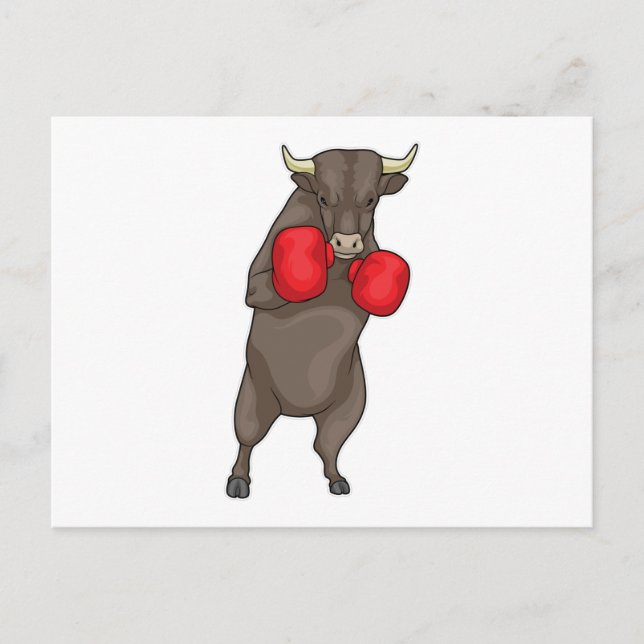 Cartão Postal Luvas de boxe Bull Boxer (Frente)