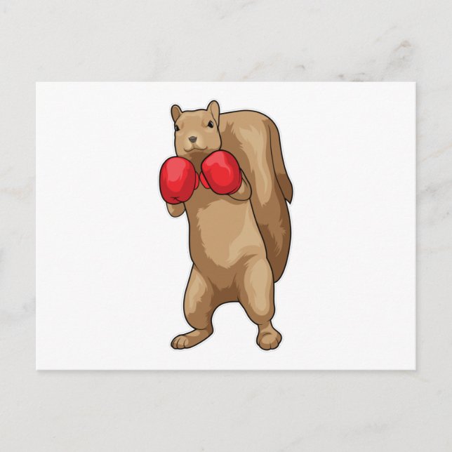 Cartão Postal Luvas de boxe Esquilo Boxer (Frente)