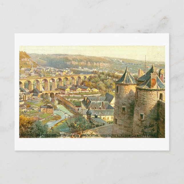Cartão Postal Luxemburgo Antigo (Frente)