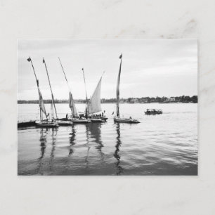 Cartão Postal Luxor Egypt, Feluccas no Nilo