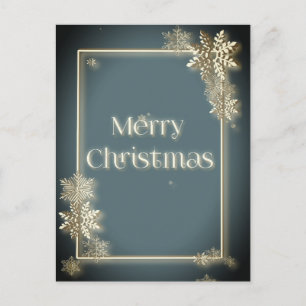 Cartão Postal Luxuoso Feliz Natal com cristais de neve