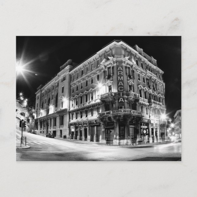 Cartão Postal Luz da cidade e edifícios à noite (Frente)