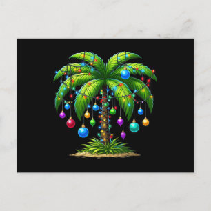 Cartão Postal Luz de árvore de palmeira de Natal Havaiano Tropic