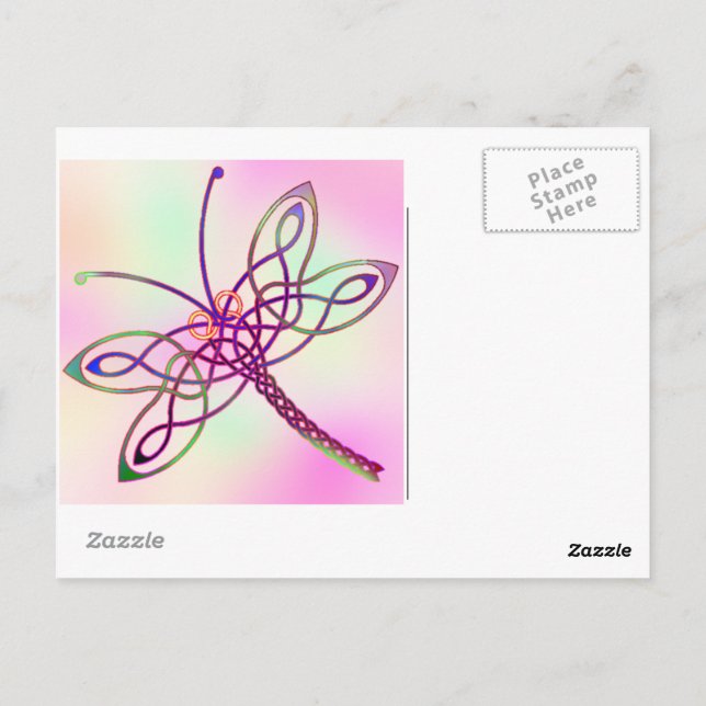 Cartão Postal Luz de Dragonfly Celta (Verso)