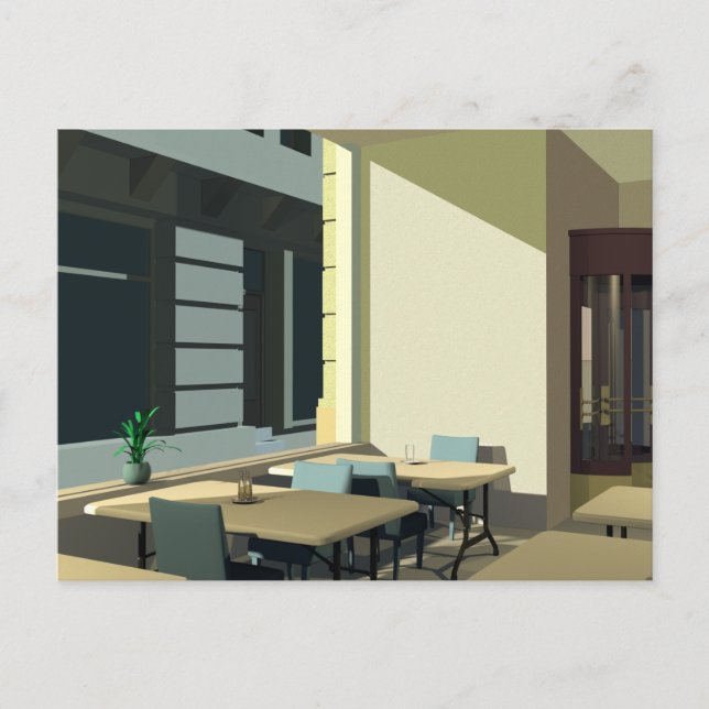 Cartão Postal Luz do sol num refeitório (Frente)