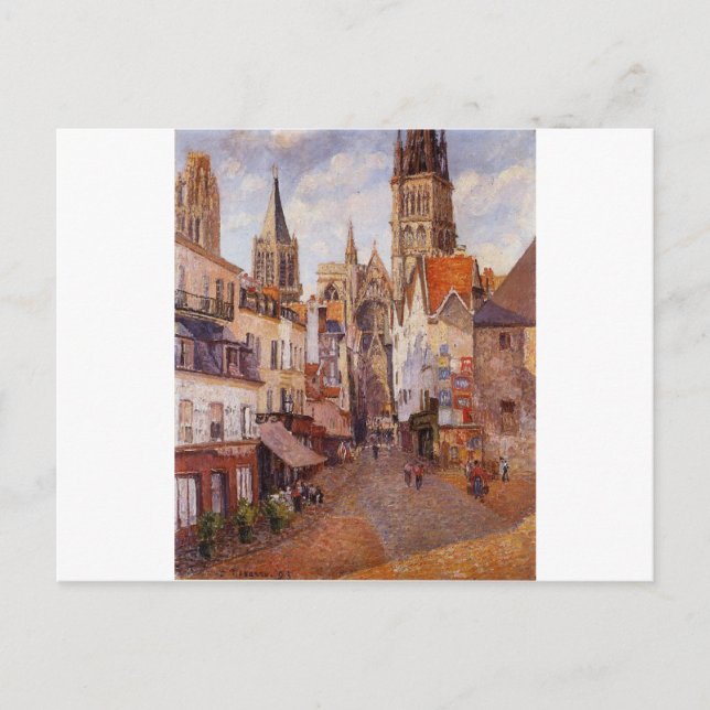Cartão Postal Luz do sol, tarde, La Rue de l'Epicerie, Rouen (Frente)