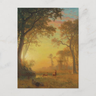 Cartão Postal Luz na Floresta por Albert Bierstadt
