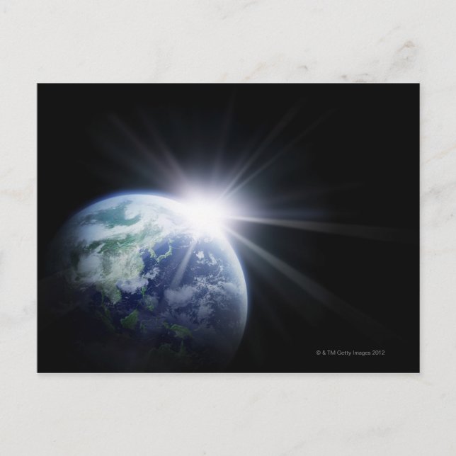 Cartão Postal Luz solar atrás da Terra 4 (Frente)