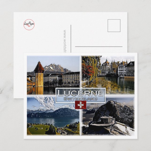 Cartão Postal Luzerna - Suiça - Mosaico - (Frente/Verso)