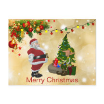 Luzes bonitas e coloridas, Papai Noel, Elf, Natal