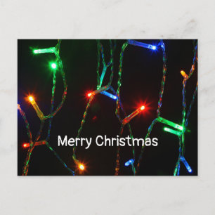 Cartão Postal luzes coloridas de "Feliz Natal"
