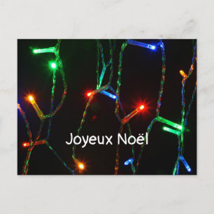 Cartão Postal luzes coloridas de Natal "Joyeux Noël"
