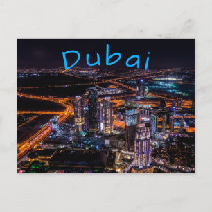 Cartão Postal Luzes da Cidade de Dubai à Noite